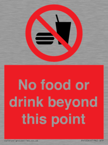No food or drink beyond this point
